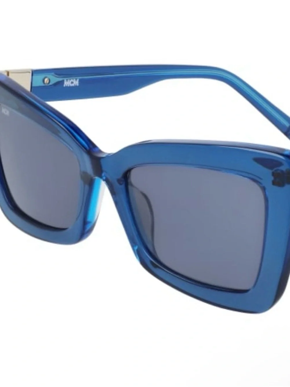 MCM Blue Square Women's Sunglasses with Silver Accents
